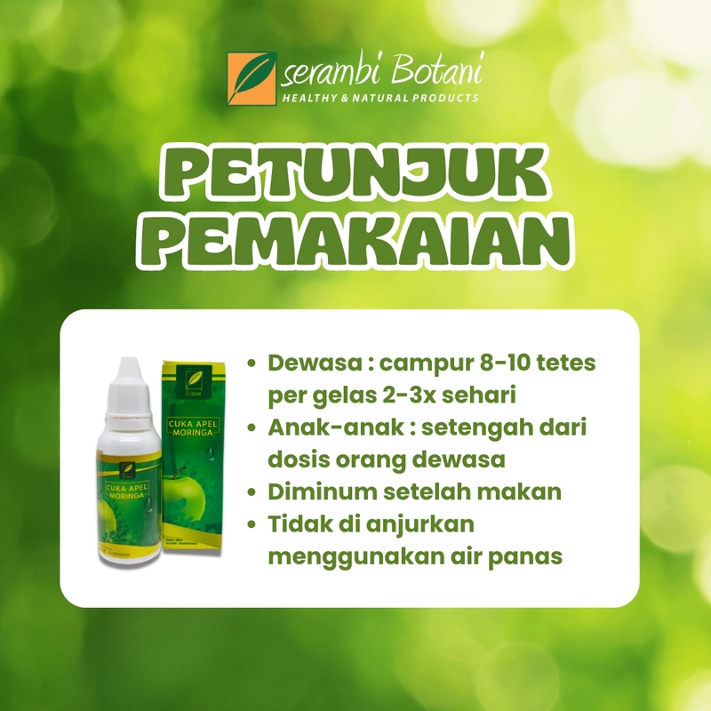 Product image SERAMBI BOTANI - Obat Diabetes Cuka Apel Ekstrak Daun Kelor (Cuka Apel Moringa) 30ml Cuka Apel Moringa