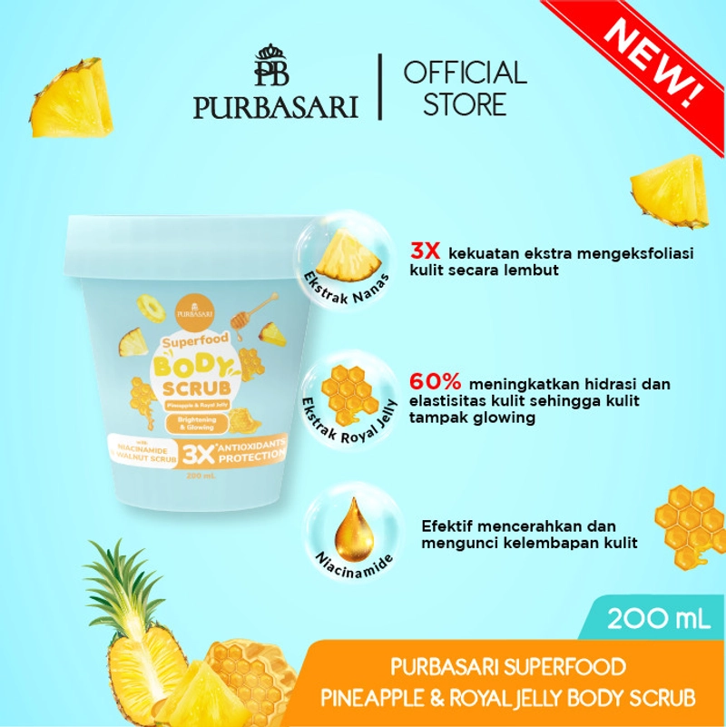 Product image Purbasari - SUPERFOOD BODY SCRUB 200ML PINEA & ROYAL