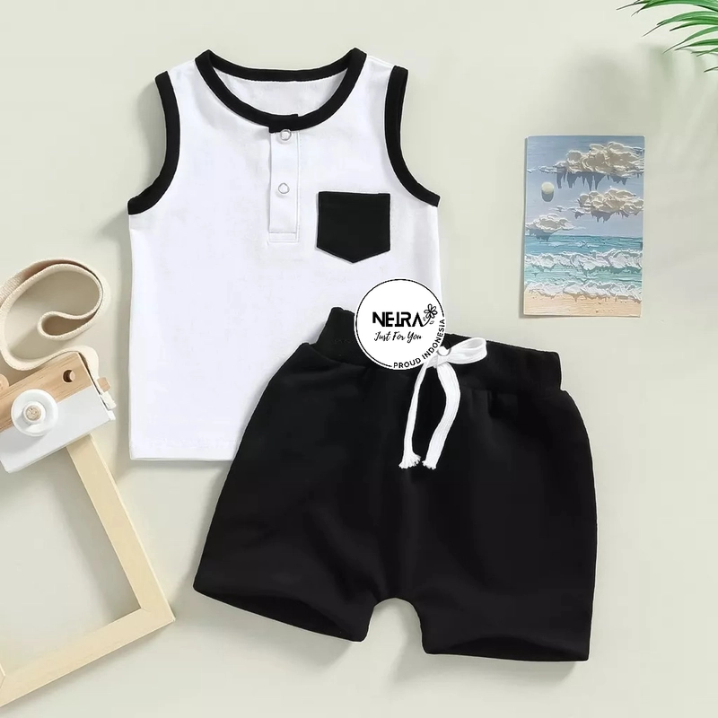 Product image Neira - Setelan Kutung Unisex Ecom tulis uk dinote hitam