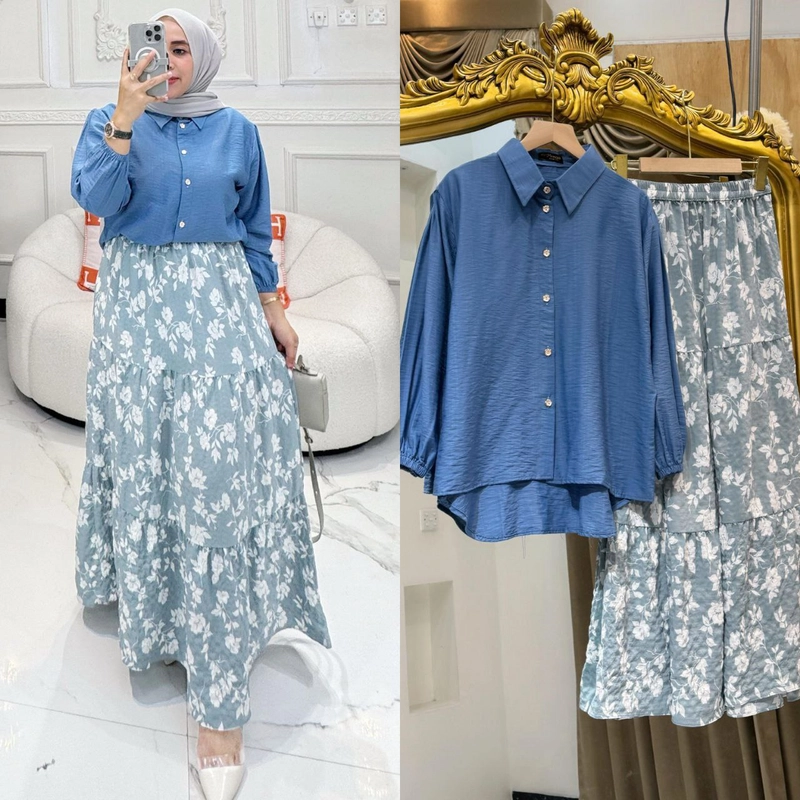 Product image Khisna collection - One set rok bunga laras warna bagus dan rok susun sibest seller Allsize Laras1