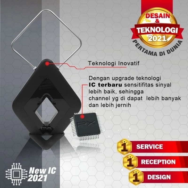 Product image UTAMAMEGA - Antena TV Digital DVBT2 4K High Gain 25DB PX HDA2000B Type HDA2000B