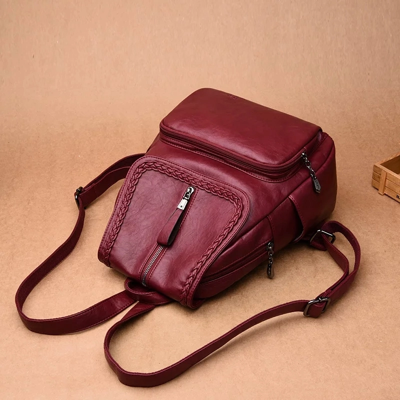 Product image CBL - Tas Ransel Sekolah Kuliah Anyam-Zipper CBLC04AZIP Allsize Merah (Marun)