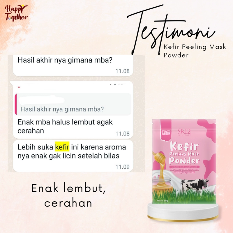 Product image SR12 Kefir Peeling Mask Powder Mengeksfoliasi Sel Kulit Mati 50g Kefir Mask