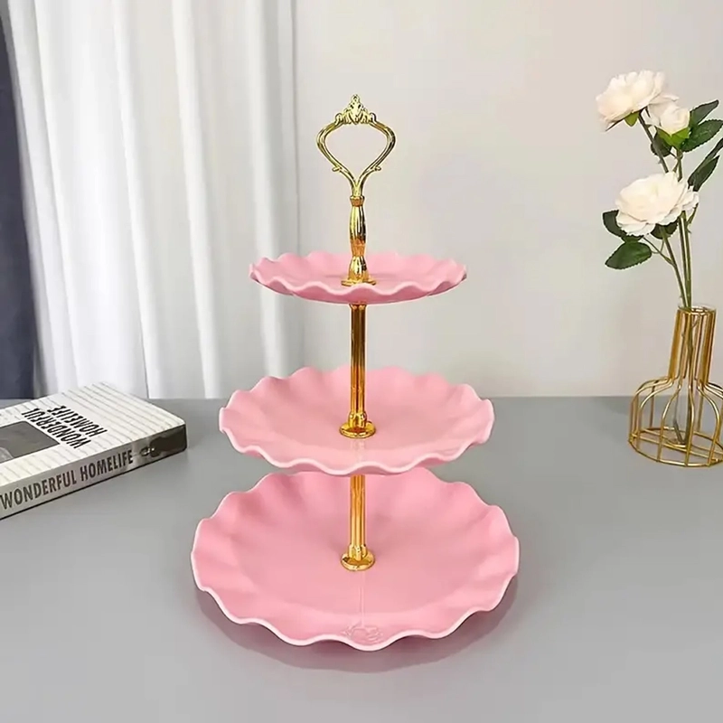 Product image RUMAH RAYA - (PO) Rak Kue Susun 3 Tingkat Detachable Plate Cake Stand Display - MB-3 Tipe MB-3 Pink