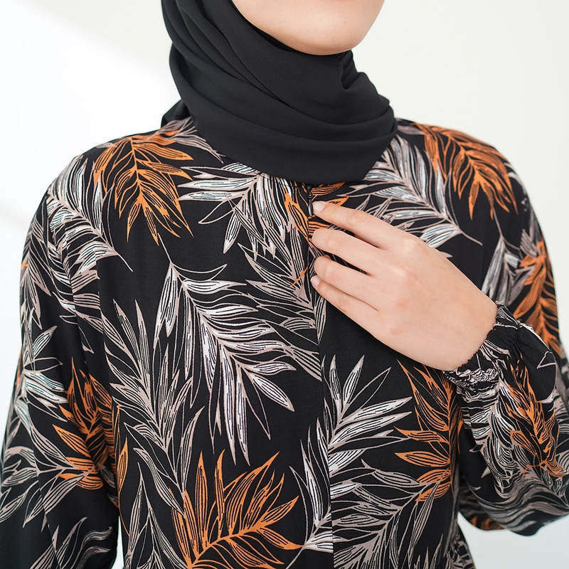 Product image Amirah dress Syari Muslimah Fashion Modis Friendly Gamis Rayon viscose Premium Busui Friendly S HITAM