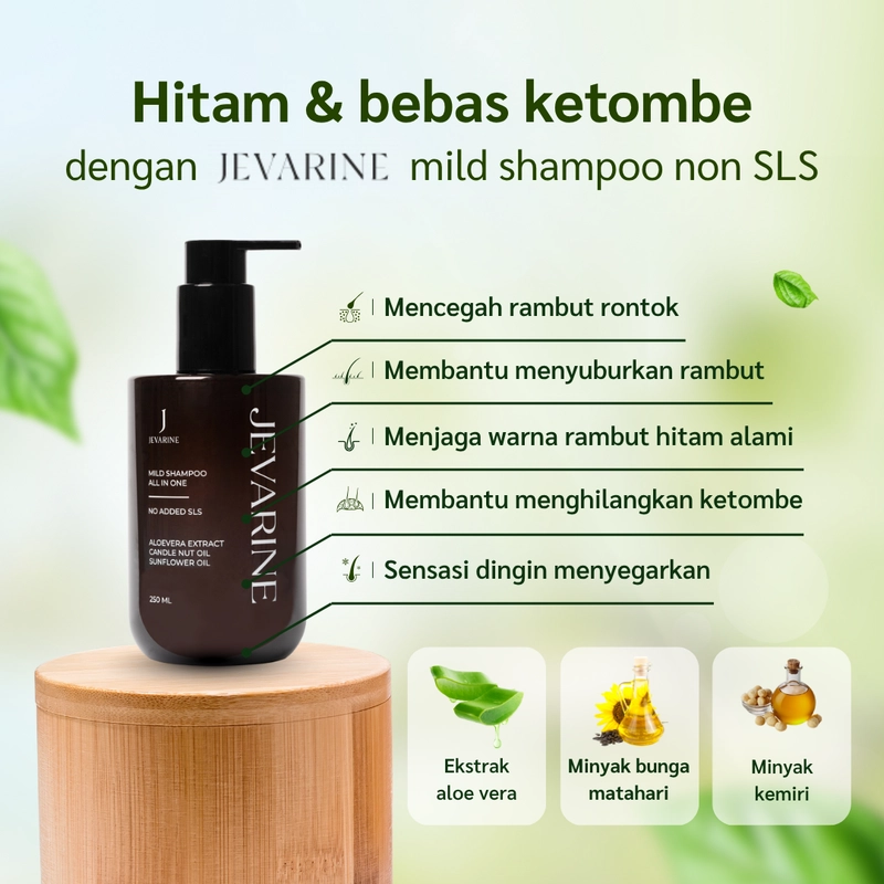 Product image Jevarine - Mild Shampoo All In One Non SLS 250ml Coklat