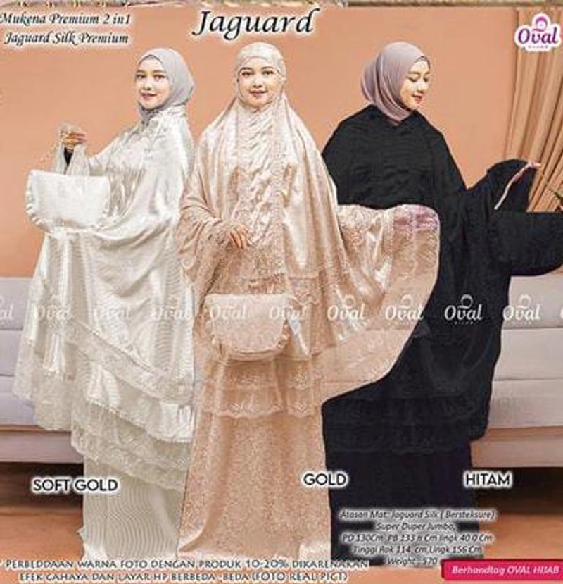 Product image Griya Busanaku Solo - Jaguard mukena dewasa / mukena renda silk premium All size Black