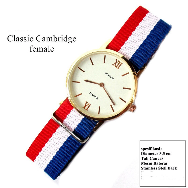 Product image Lanc Fashion - jam tangan wanita Kanvas StripLine 3CM MOTIF CAMBRIDGE
