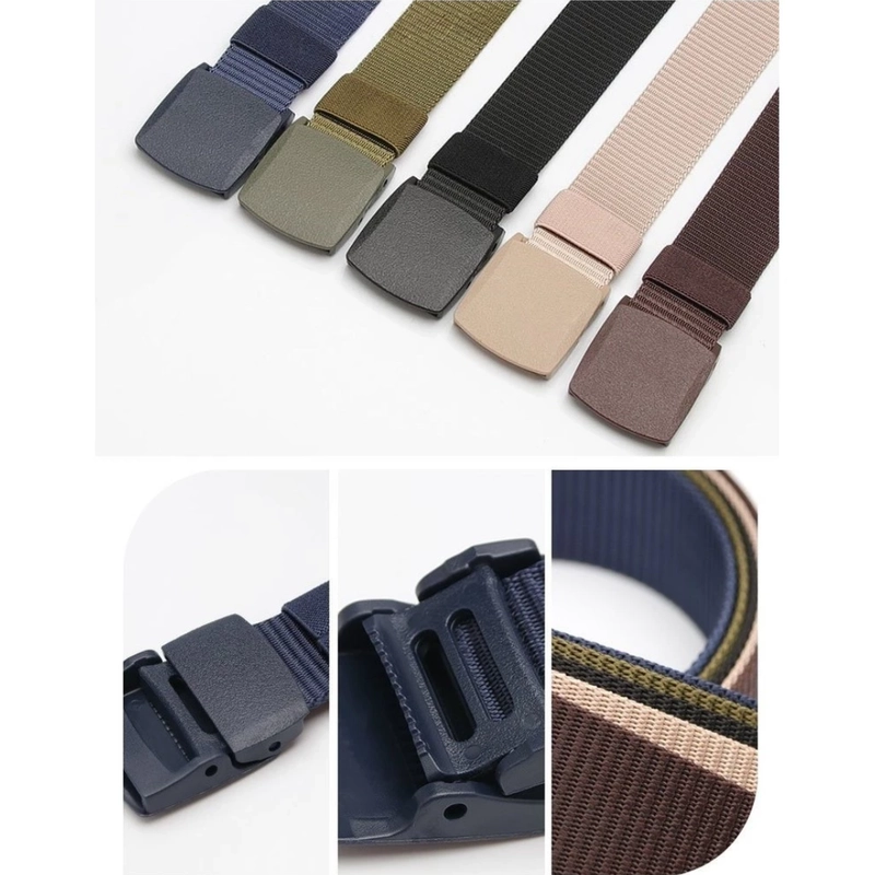 Product image KAHASIL - Ikat Pinggang Sabuk Gesper Pria Nylon Kanvas Anti Metal Detector Panjang 120cm KHBELT05 all variant BIRU