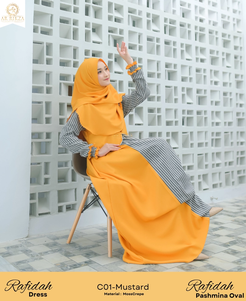 Product image Arrikza - RAFIDAH DRESS BY ARRIKZA XS C01-MUSTARD