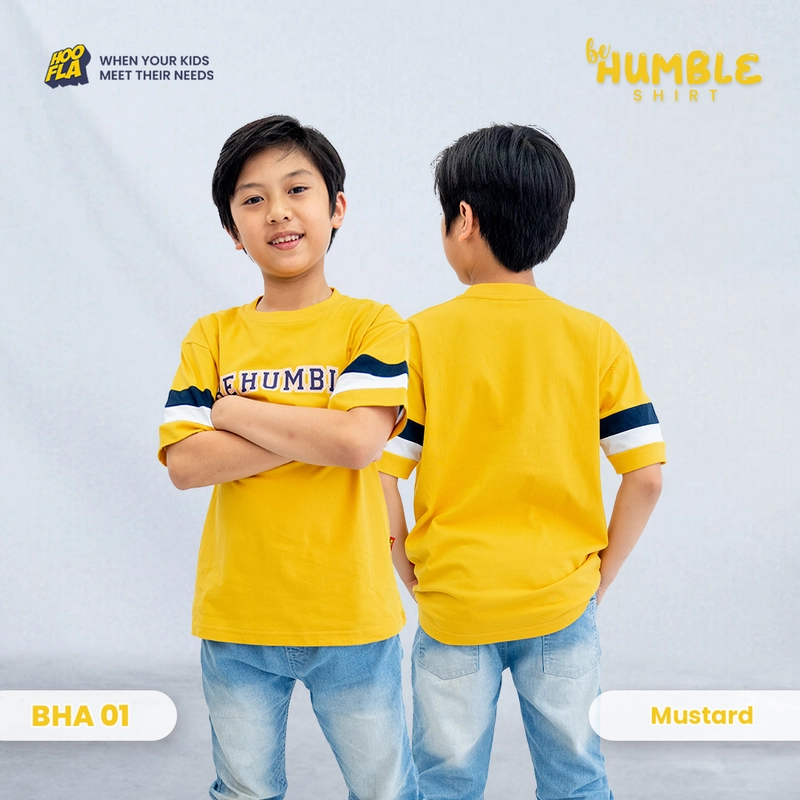 Product image Hoofla - Be Humble Series - Kaos Anak Lengan Pendek L Mustard