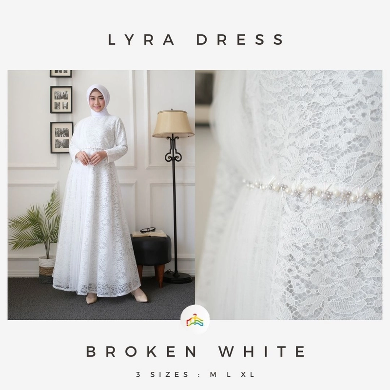 Product image Modesee - Lyra Dress (Gamis Brukat) M White