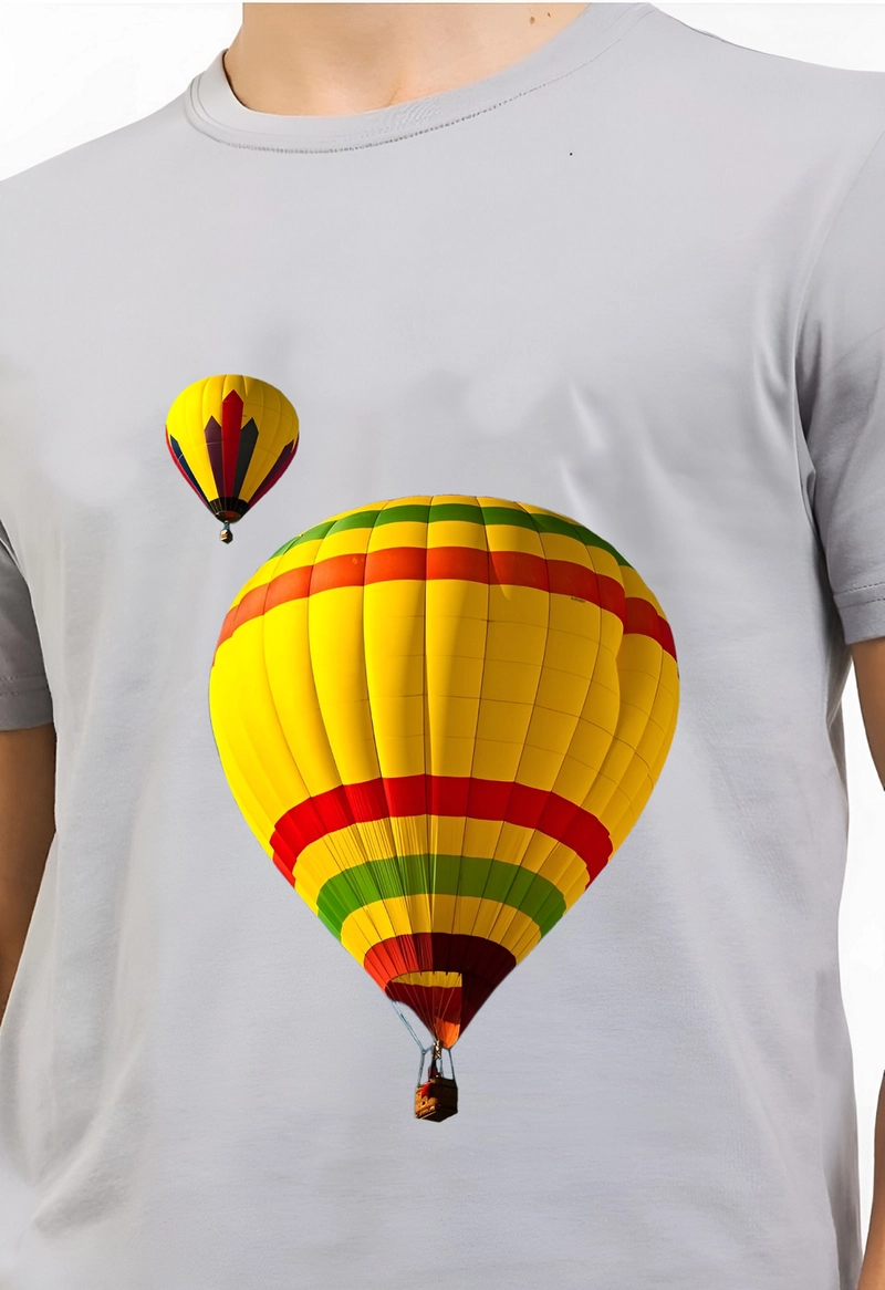 Product image astro - Kaos Pria Gambar 3Dimensi Balon Terbang Turki M ABU