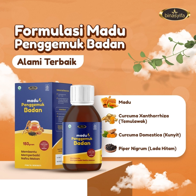 Product image MADU PENGGEMUK BADAN Suplemen Madu Penambah Nafsu Makan Menambah Gemuk Berat Badan Anak dan Dewasa C 150 gram Madu Herbal