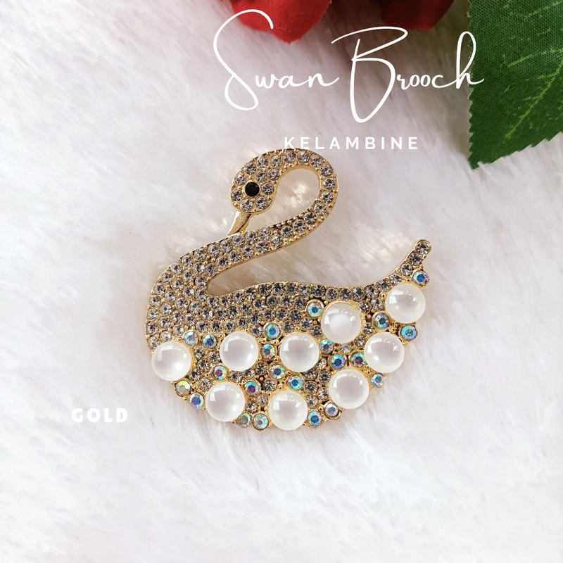 Product image Swan Brooch Bross Angsa Angsa Gold