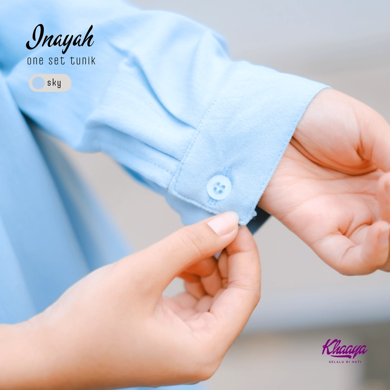 Product image Khaaya Collection - Khaaya One Set Inayah Setelan Rok dan Tunik Muslimah Syari Elegan Kalem L (L-XL) Sky