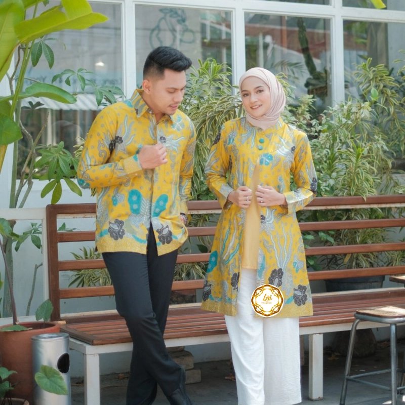 Product image Rambe Batik Indonesia - Batik Couple Tiara A Bisa Beli Pisah Bahan Katun Primisma Kemeja Saja Size M
