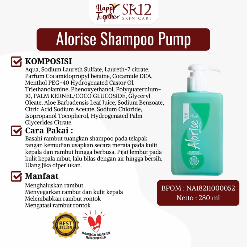 Product image SR12 Alorise Shampoo Mengatasi Rambut Rontok 280ml 280 ml Alorise Shampoo
