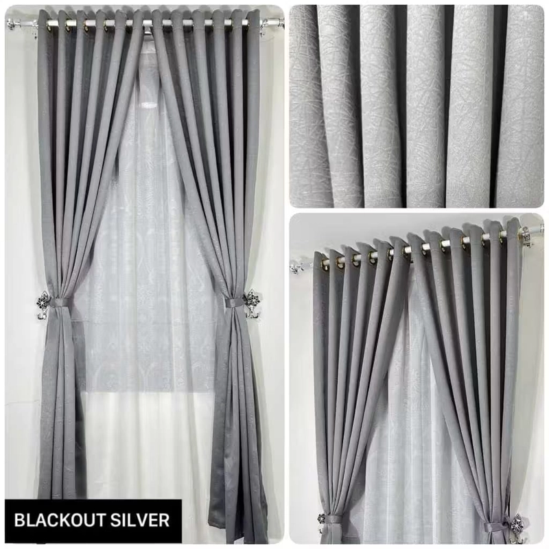 Product image Galeripuko - GORDEN PINTU SMOKRING BLACKOUT PREMIUM POLOS 135X170 SILVER