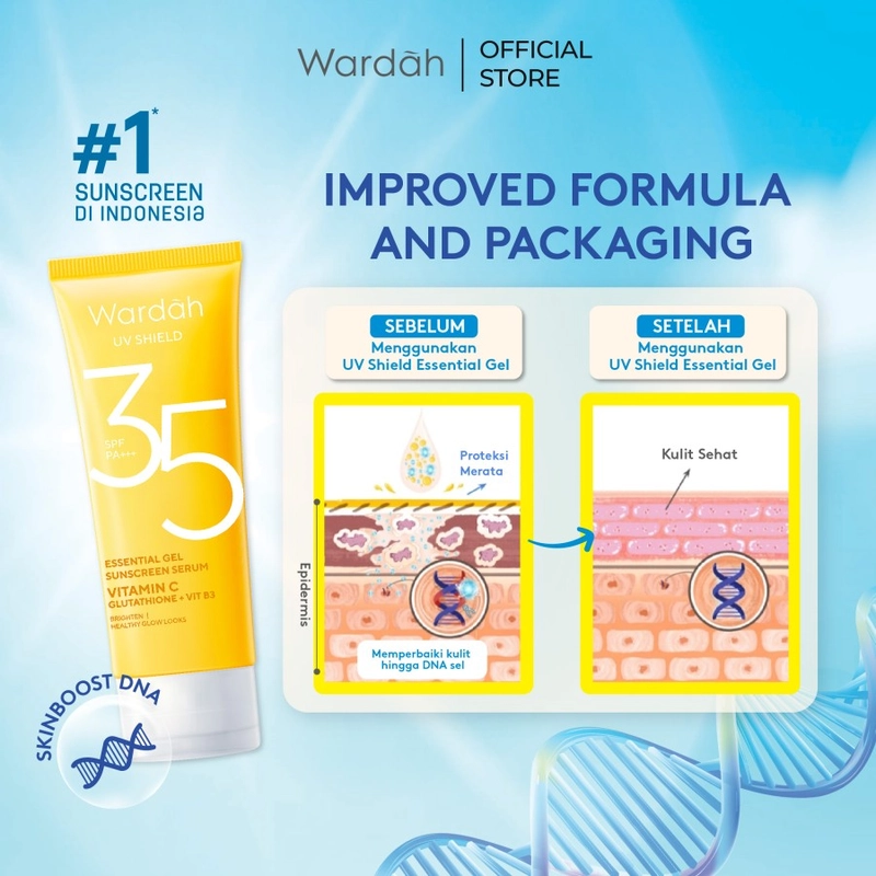Product image SUPLAI SHOP - Wardah UV Shield Essential Gel Sunscreen Serum SPF 35 PA+++ Isi 40 ml