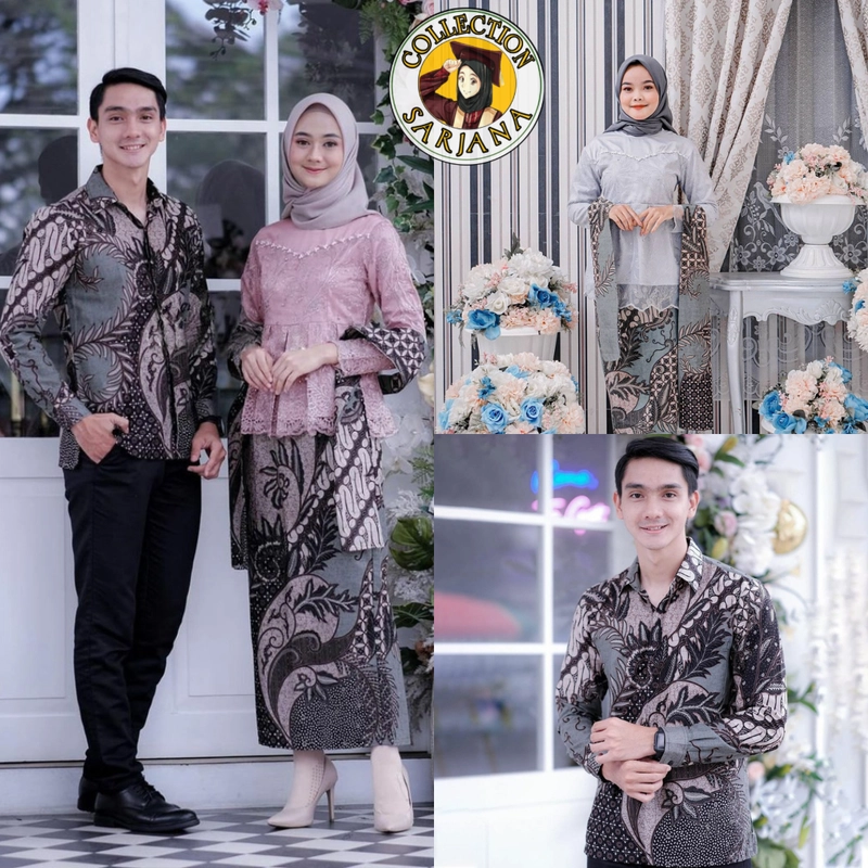 Product image Kebaya Sarimbit Modern - BATIK COUPLE LESTI - Harga Terjangkau Rok saja Abu