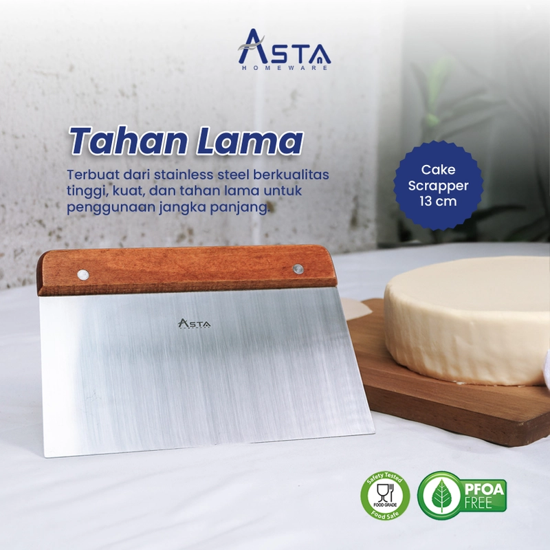 Product image Asta Scraper Pemotong Adonan Cutter Spatula Stainless Asta Serbaguna Lebar 20 cm Size 20 cm