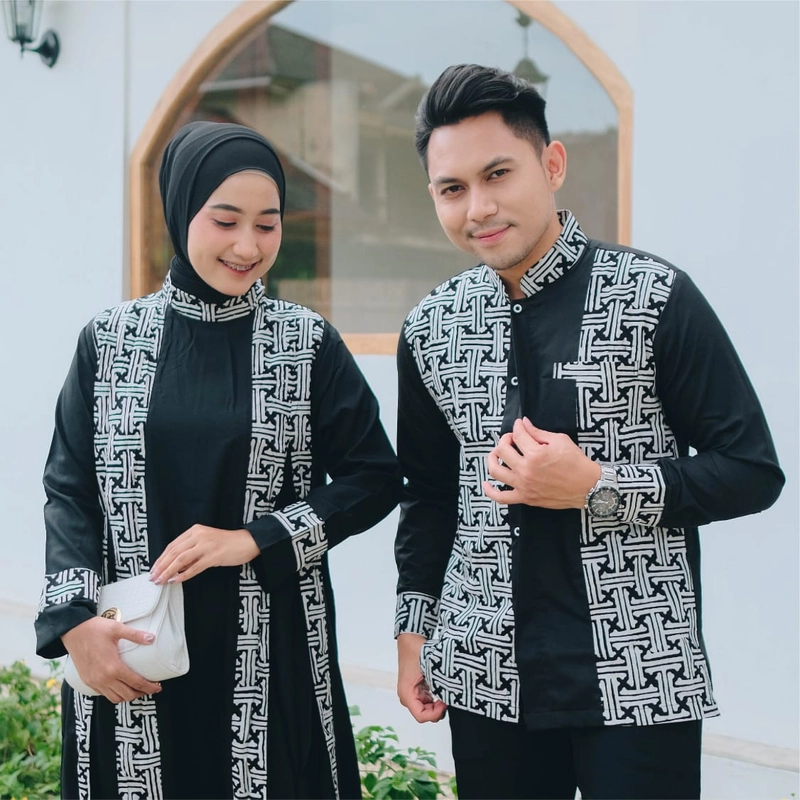 Product image COLLECTION SARJANA - GAMIS MOTIF BATIK - COUPLE GAMIS RAYYA - ORIGINAL - BATIK KATUN PRIMA SANFORIS KEMEJA M RAYYA