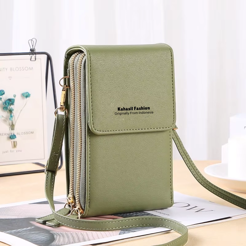 Product image KAHASIL - Tas Dompet Hp Wanita Selempang Bahan Kulit PU Leather KHDP49 all variant HIJAU