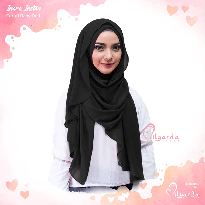Product image Milyarda Hijab - Hijab Pastan Pashmina Instan Inara Bahan Ceruti Babydoll Premium all size hitam