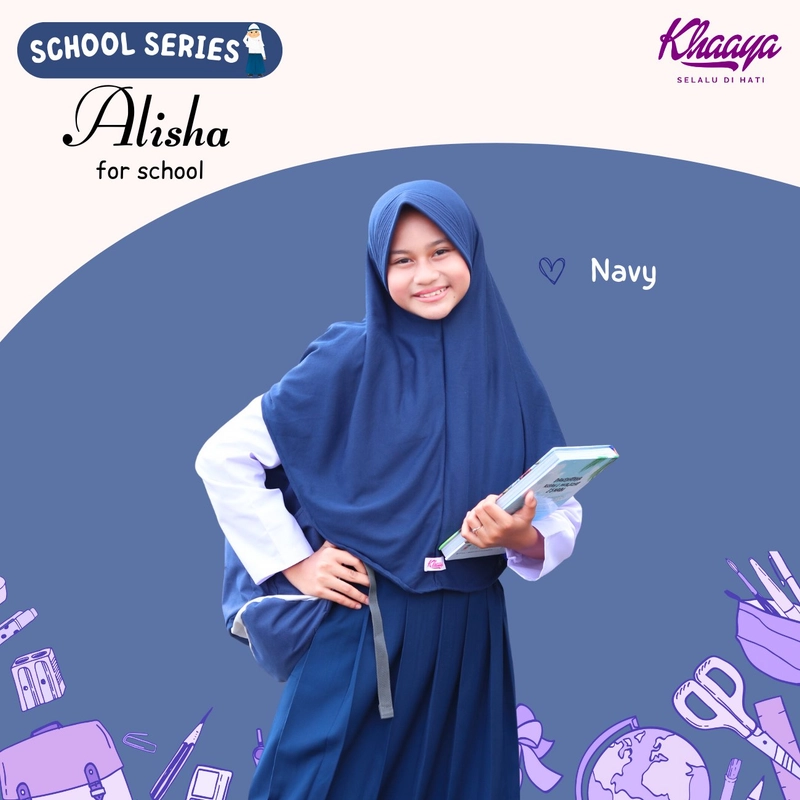 Product image KhaayaCollection Kerudung Sekolah Instan Hijab Langsungan SD SMP Alisha Khaay M navy