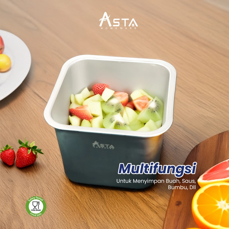 Product image Asta Homeware Official - Asta Wadah Container Tempat Penyimpanan Makanan Serbaguna Stainless Steel Size 14 cm