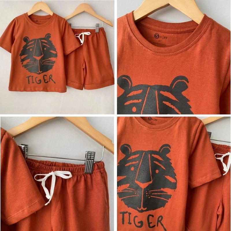 Product image Smilee - Animo Setelan Anak Unisex Kaos Katun Combed 1 Terracota