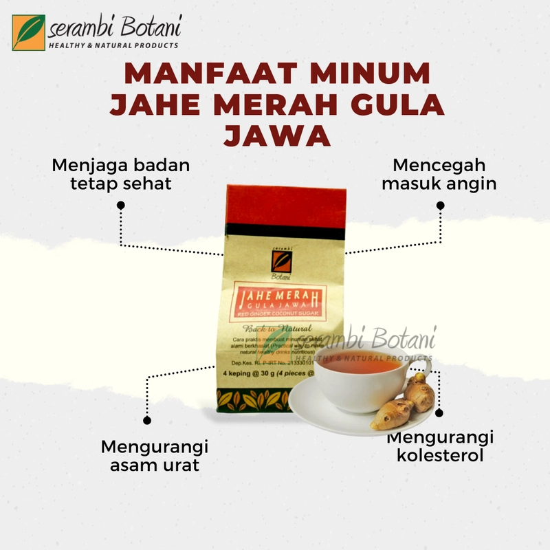 Product image SERAMBI BOTANI - Jahe Merah Gula Jawa Isi 4/12 isi 4 Jahe Keping