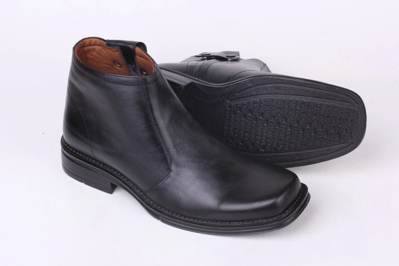 Product image RENINE ALZ 92011 Hitam Sepatu PDH Boot Resleting Pria Kulit Asli 39 Hitam
