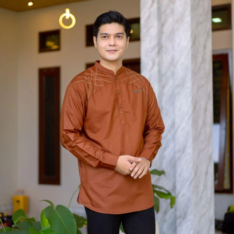 Product image Kois Batik - Baju koko pria dewasa muslim cocok untuk semua acara motif arbani xl arbani bata