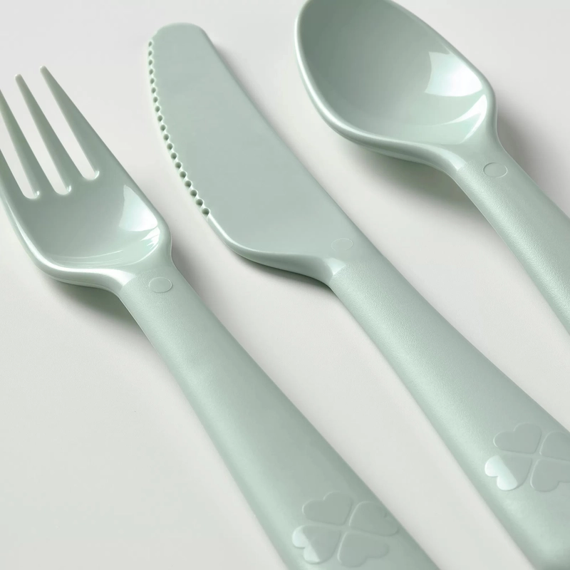 Product image RUMAH RAYA - (PO) Set Peralatan Makan Sendok Garpu Pisau Plastik 18 Pcs - KLS001 Set 18 Pcs Mix Colour