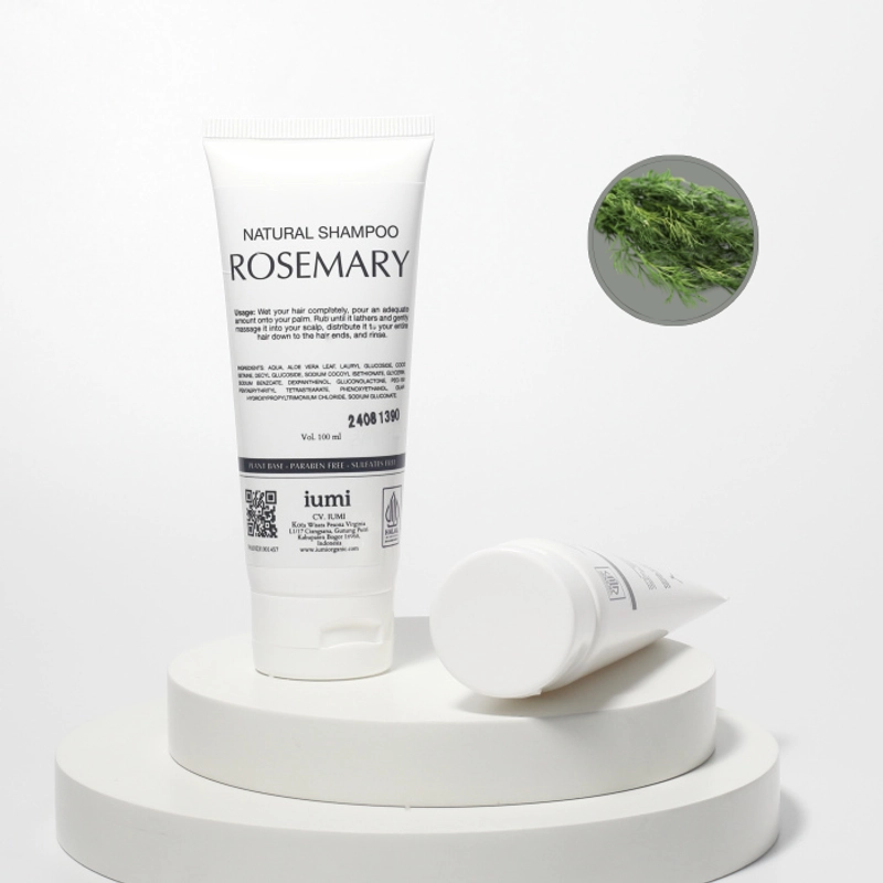 Product image IUMI - IUMI Rosemary Natural Shampoo Dengan Aloe Vera 60 ml Frosted White