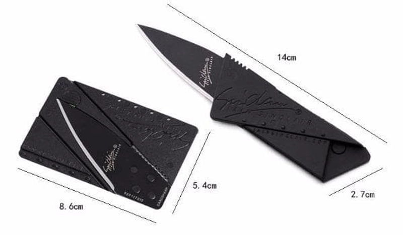 Product image Pisau Lipat Survival Sinclair Anti Karat Model Kartu Card Sharp Knife A116 HITAM