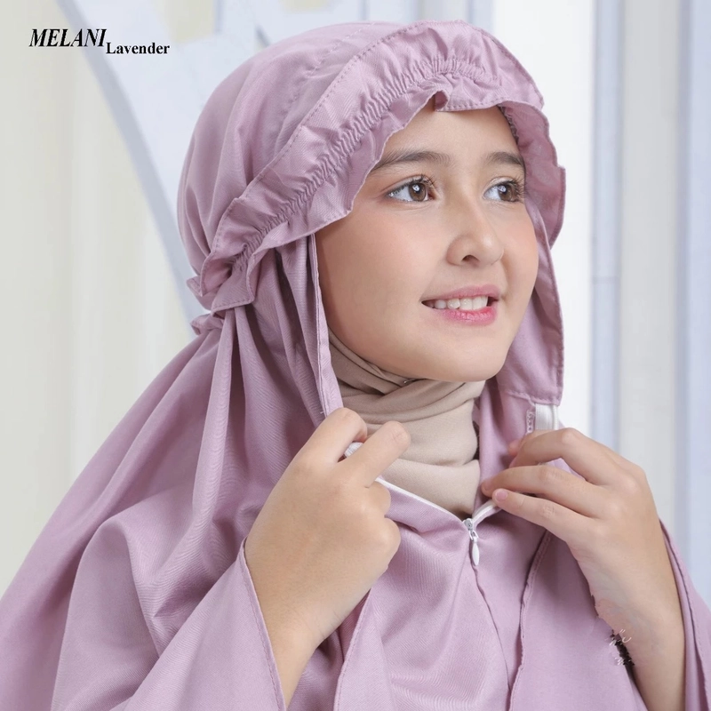 Product image qayd - UZN Mukena Anak Tanggung Katun 2in1 Melani M Lavender