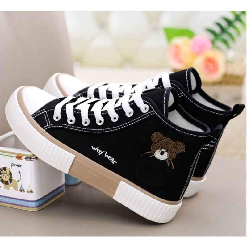 Product image Koekita - Sepatu Kets Sneakers Boot Wanita Why Bear Real New Trendy 2022  Free Tas 40 HITAM