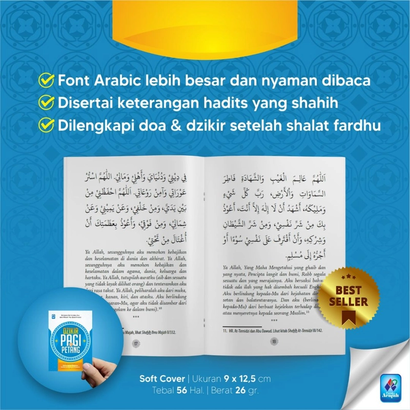 Product image Pustaka Arafah - A6 Dzikir Pagi Petang Saad Al Qahtani Saku (A6) A6 Soft Cover