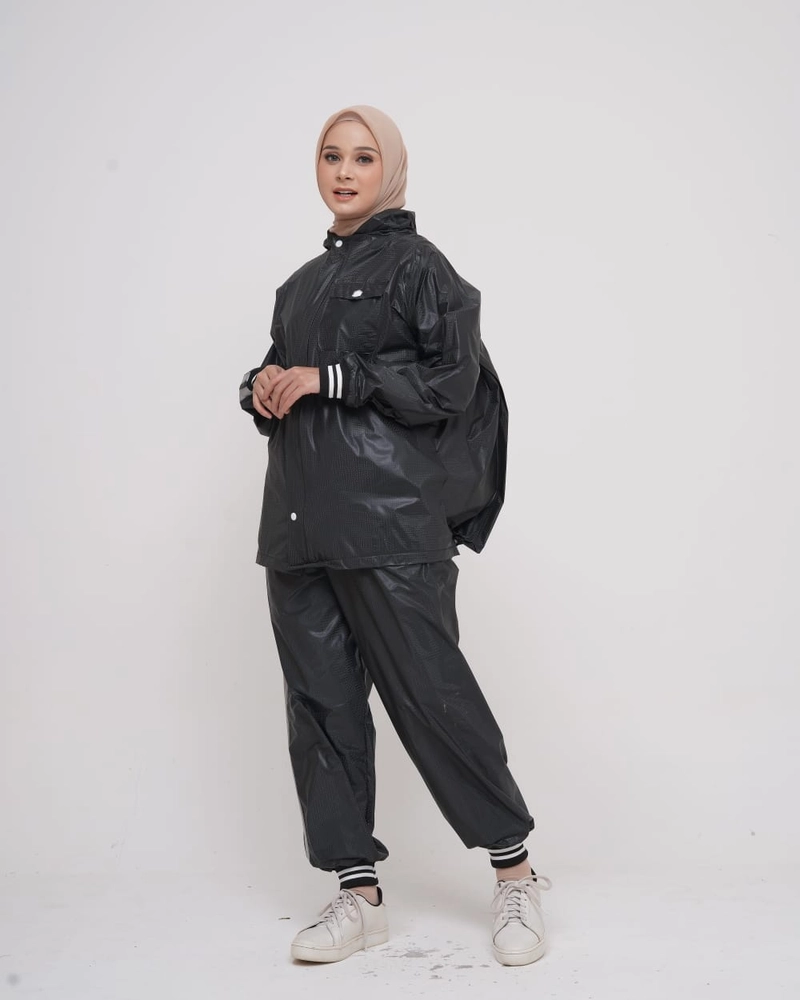 Product image Joke Jas Hujan Setelan Backpack Hitam Rib All Size Hitam