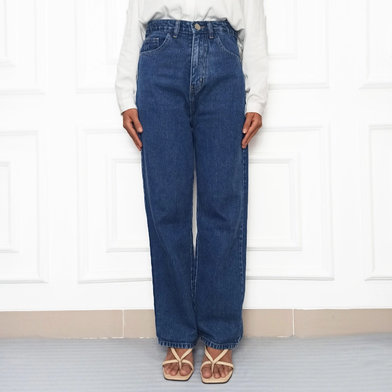Product image MKY Clothing - KULOT STRAIGHT JEANS HIGH WAIST BIRU S (26) Biru