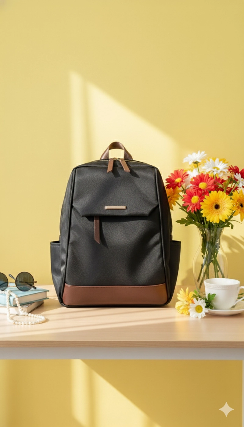 Product image CBL - Ransel MAUDY - Tas Ransel Backpack Wanita Waterproof Bahan Nilon Simple Premium Untuk Formal Atau In Medium Hitam