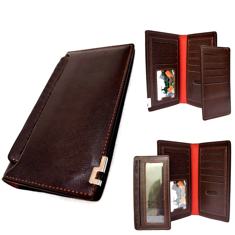 Product image Lanc Fashion - Dompet Kartu Portable Unisex Panjang Fold Style Leather WARNA COKELAT