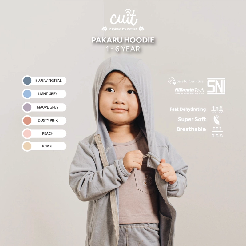 Product image Kintakun Baby - KINTAKUN BABY X CUIT Pakaru Jaket Hoodie Zipper Anak Perempuan dan Laki-Laki L (1-2 Tahun) Dusty Pink