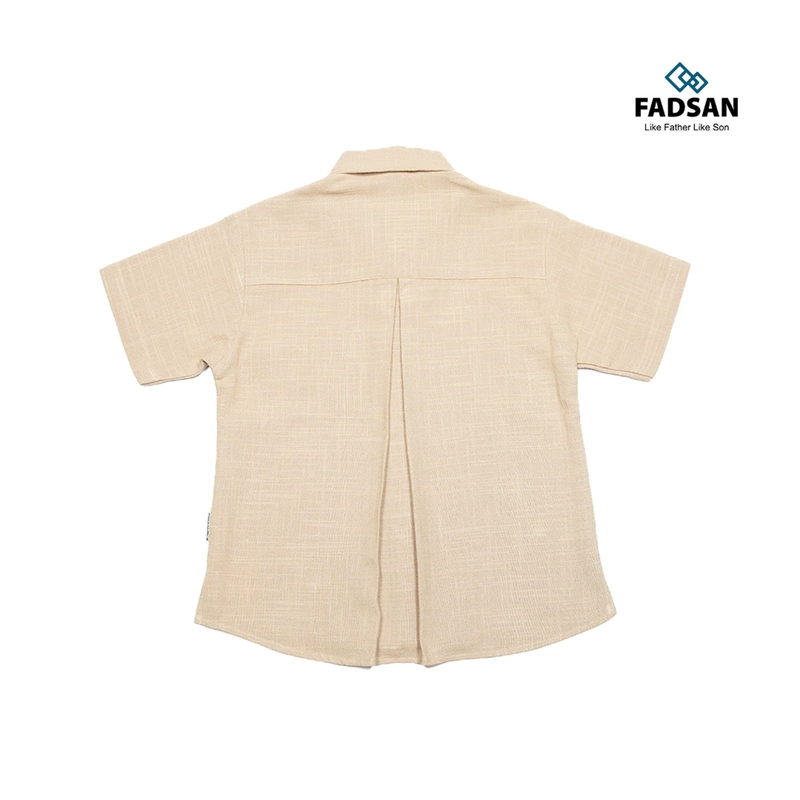 Product image FADSAN - Kemeja Gaya Casual Polos Couple Ayah Anak Warna Sand - Ryu Series SIZE ANAK XS RYU SAND