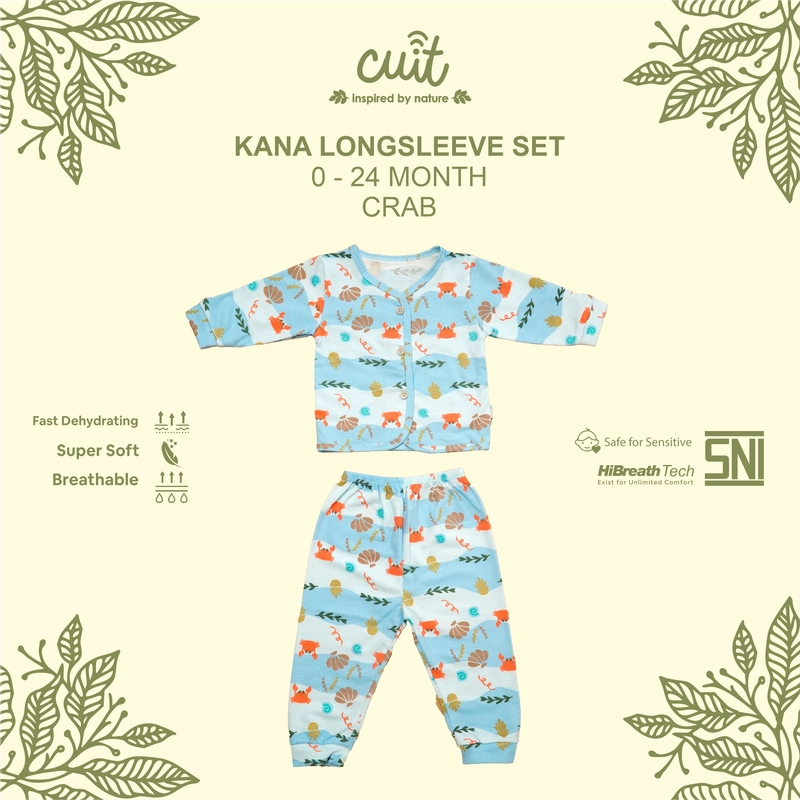 Product image Kintakun Baby - Kintakun Baby X Cuit Setelan Anak Bayi Tangan Panjang Kana Motif Character 0-2 Tahun L (1-2 Tahun) Crab