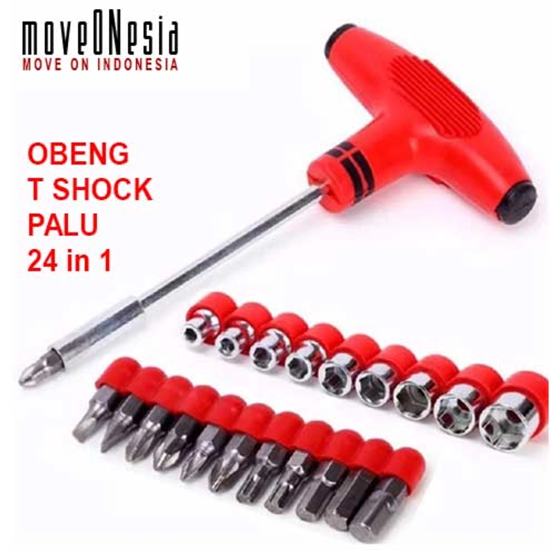 Product image Moveonesia - Obeng Kunci Shock T Plus Palu 24 in 1 Obeng Shock RANDOM