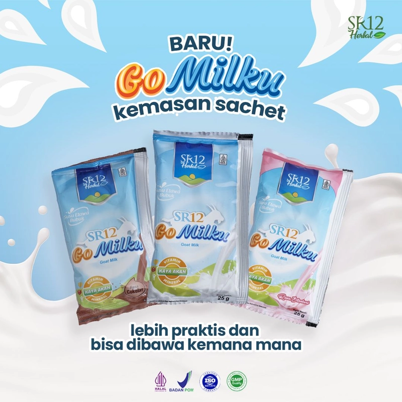 Product image SR12 Gomilku Susu Kambing Etawa Dilengkapi Daun Kelor Madu Ikan Gabus Untuk Kesehatan Tubuh Sachet 2 1 Sachet Original